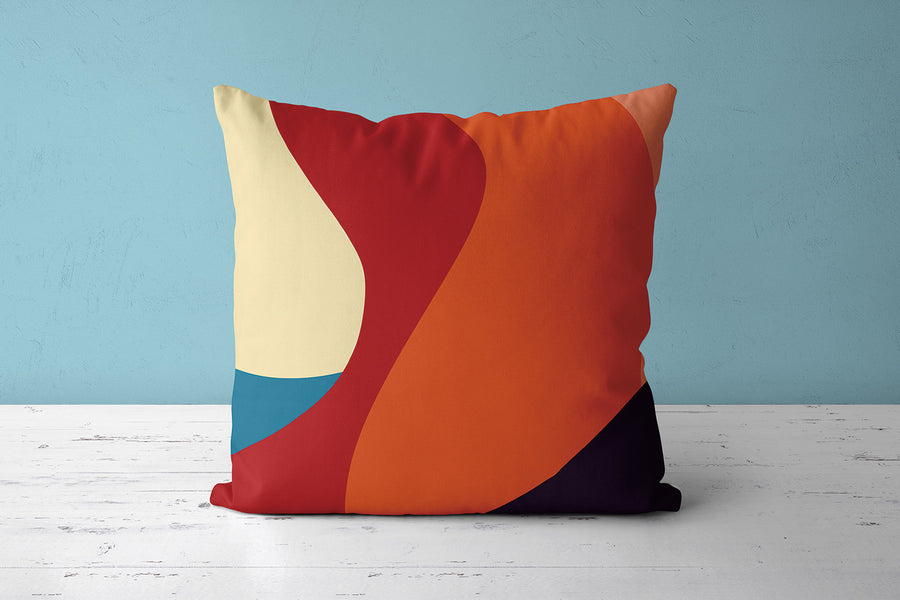 Feblilac Black and Red Abstract Curves Cushion Covers Throw Pillow Covers - view 2