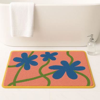 Feblilac The Beach and Palm Trees in The Sunset Tufted Bath Mat
