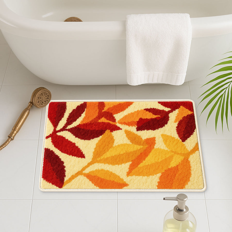 Feblilac Red Leaves Bath Mat - view 4