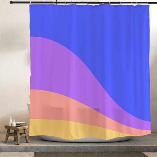 Feblilac Blue Purple Mountain Shower Curtain