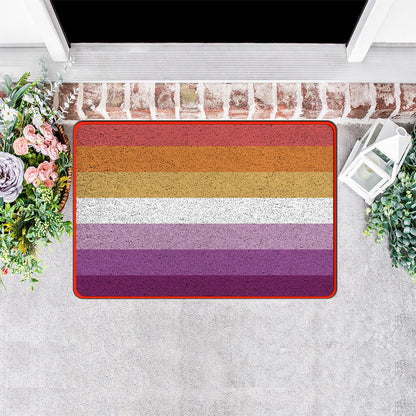 Feblilac Purple and Red LGBT Flag Nylon Door Mat