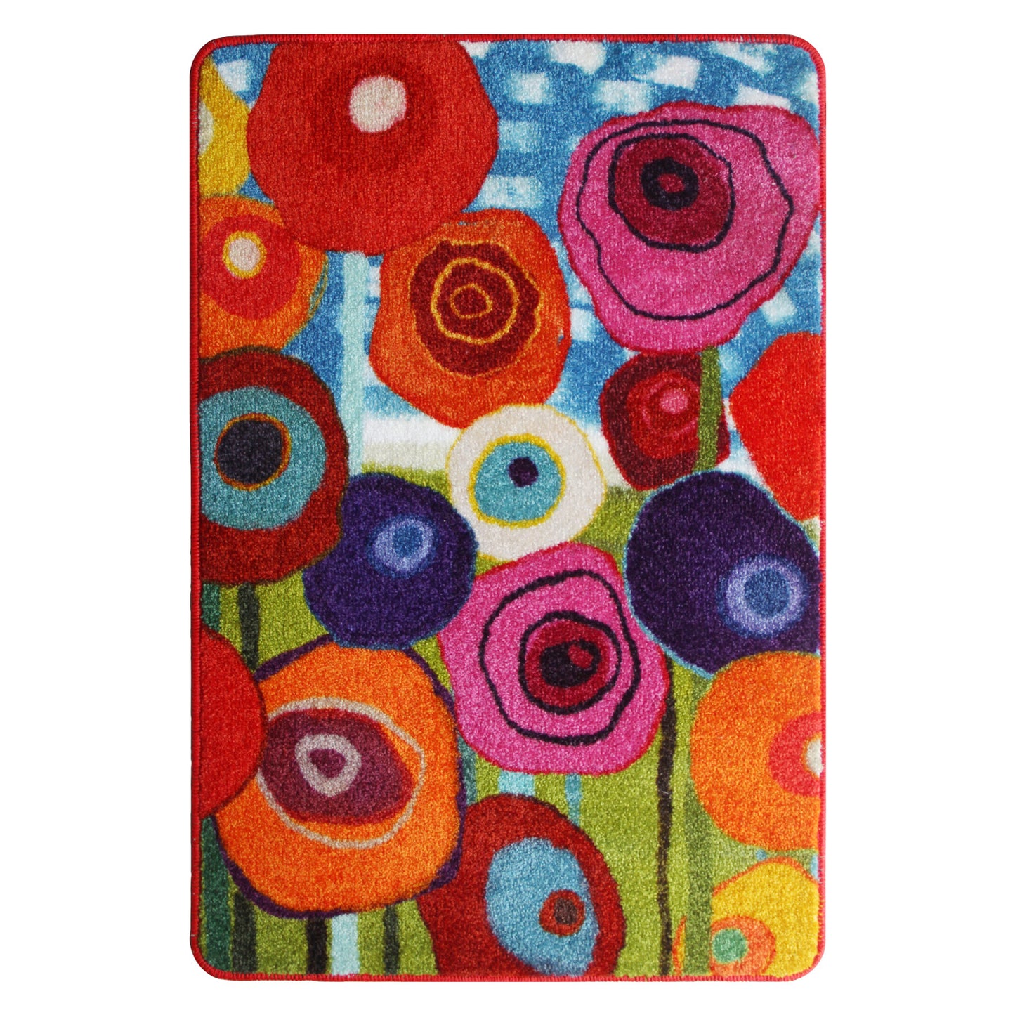 Feblilac Colorful Flowers Garden Fluff Nylon Door Mat @Joy's design