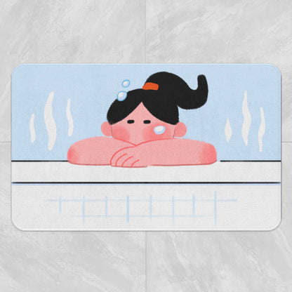 Feblilac Take a Bath Girl Bath Mat