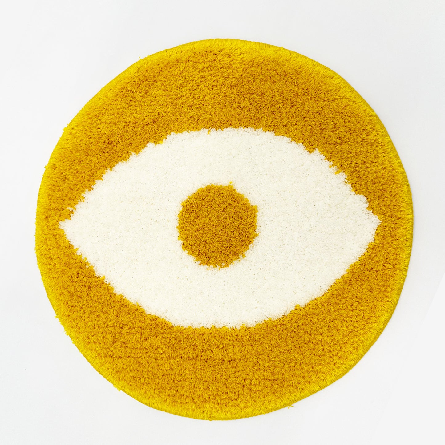 Feblilac Yellow Background Devil's Eye Tufted Bath Mat