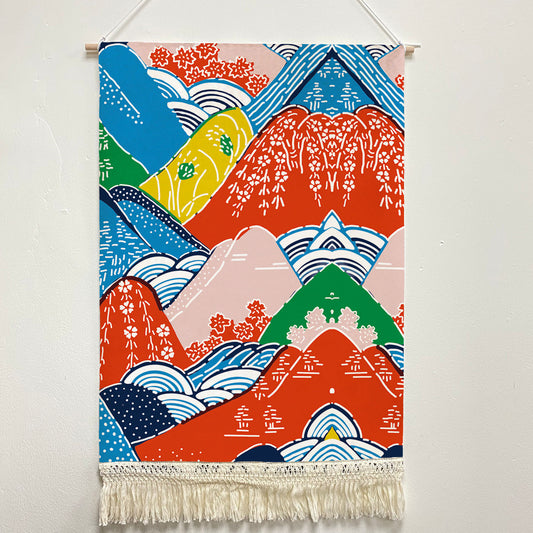 Feblilac Colorful Mountains Handmade Macrame Hanging Wall Decor Art
