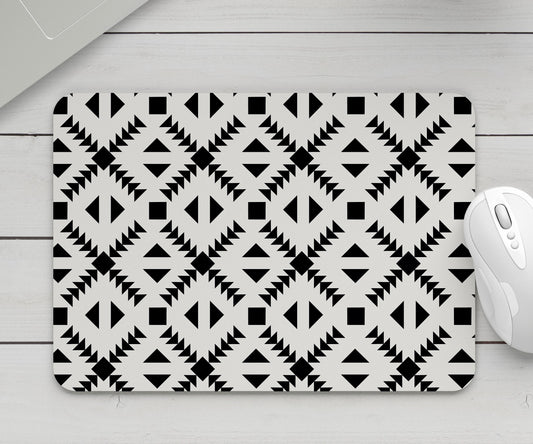 Feblilac Black and White Diamond Pattern Mouse Pad