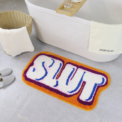 Feblilac Letter SLUT Tufted Bath Mat