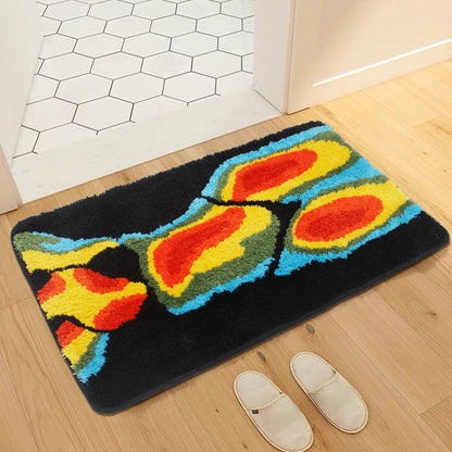 Feblilac Body Art Black Ground Thermal Imaging Beauty Tufted Bath Mat