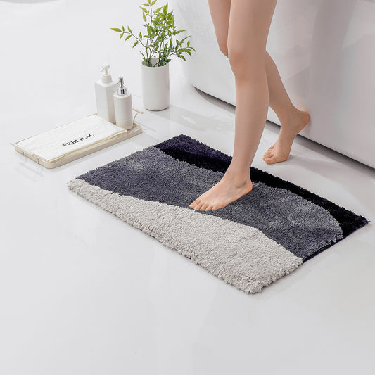 Feblilac Three-color Gray Simple Curve Bath Mat