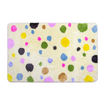 Feblilac Colorful Polka Dots Tufted Bath Mat