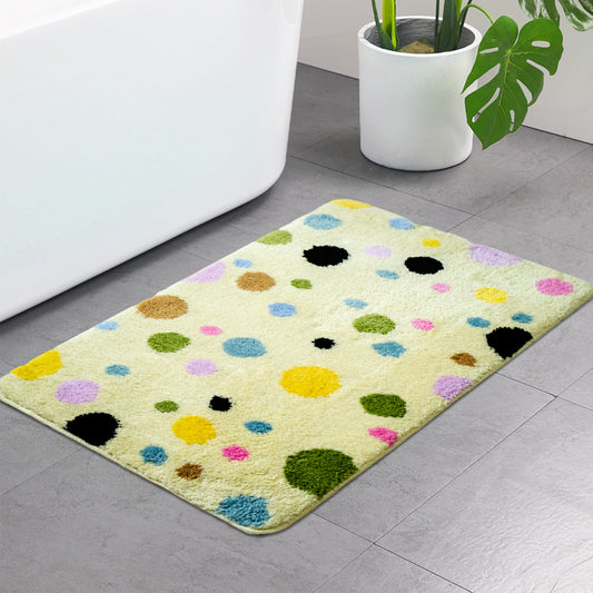 Feblilac Colorful Polka Dots Tufted Bath Mat