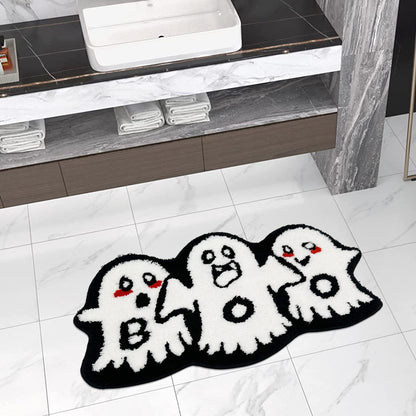 Feblilac Cute Ghost Boo Tufted Bath Mat