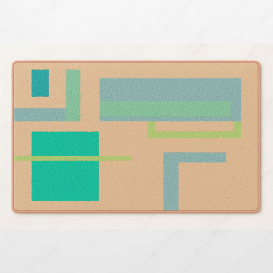 Feblilac Geometric Big Squares Geometric Tufted Bath Mat