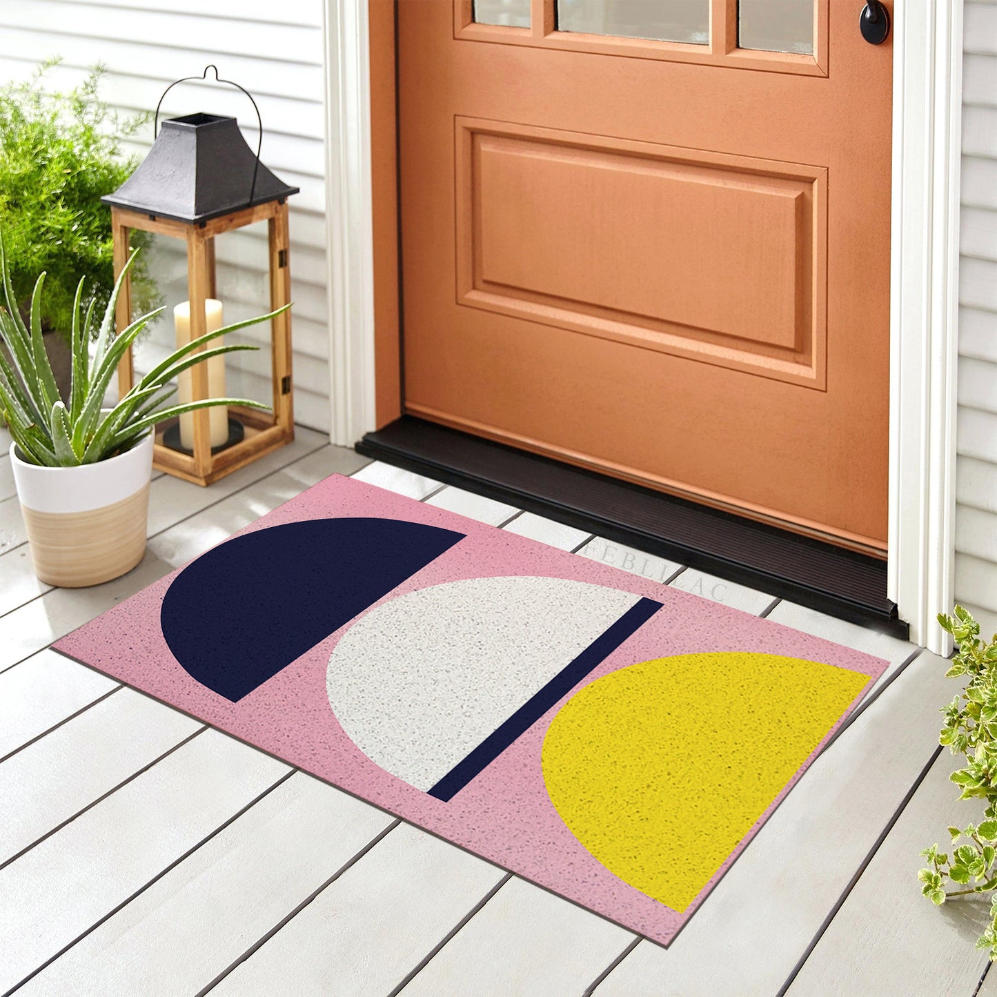 Feblilac Three Semicircles PVC Coil Door Mat