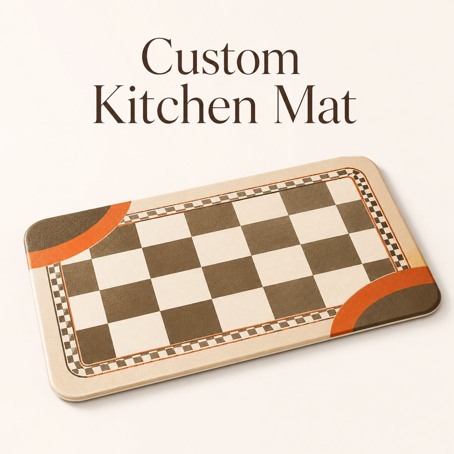 Feblilac Custom PVC Kitchen Mat – Personalized Waterproof 6mm Anti-Fatigue Mat