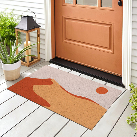 Feblilac Orange Desert Hills Sun PVC Coil Door Mat