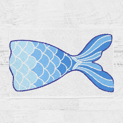 Feblilac Mermaid Tail Tufted Bath Mat