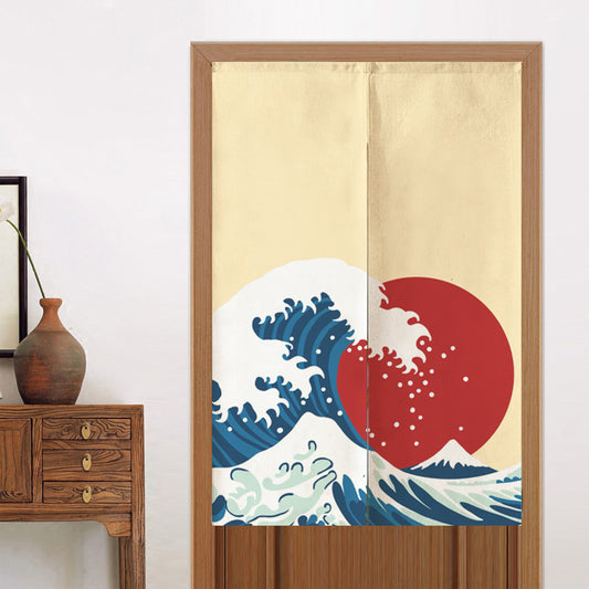 Feblilac Ukiyoe Waves Sunset Door Curtain @Frank’s design