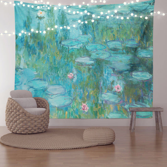 Feblilac Oil Painting Water Lily Tapestry