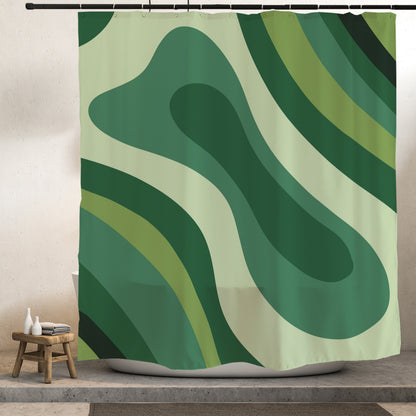 Feblilac Green Dizzy Shower Curtain