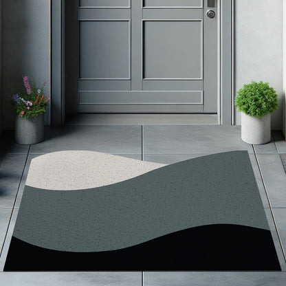 Feblilac Three-color Gray Simple Curve PVC Coil Door Mat