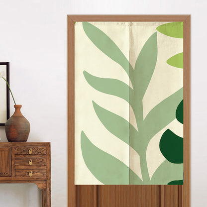 Feblilac Green Leaves Door Curtain