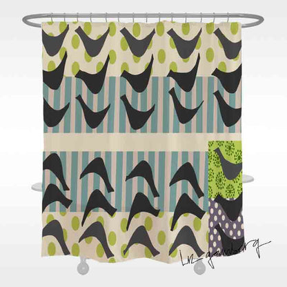 Feblilac Bird Reflections Shower Curtain by Liz Gamberg Studio from US