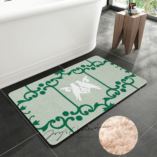 Feblilac Baroque Pigeon Tufted Bath Mat