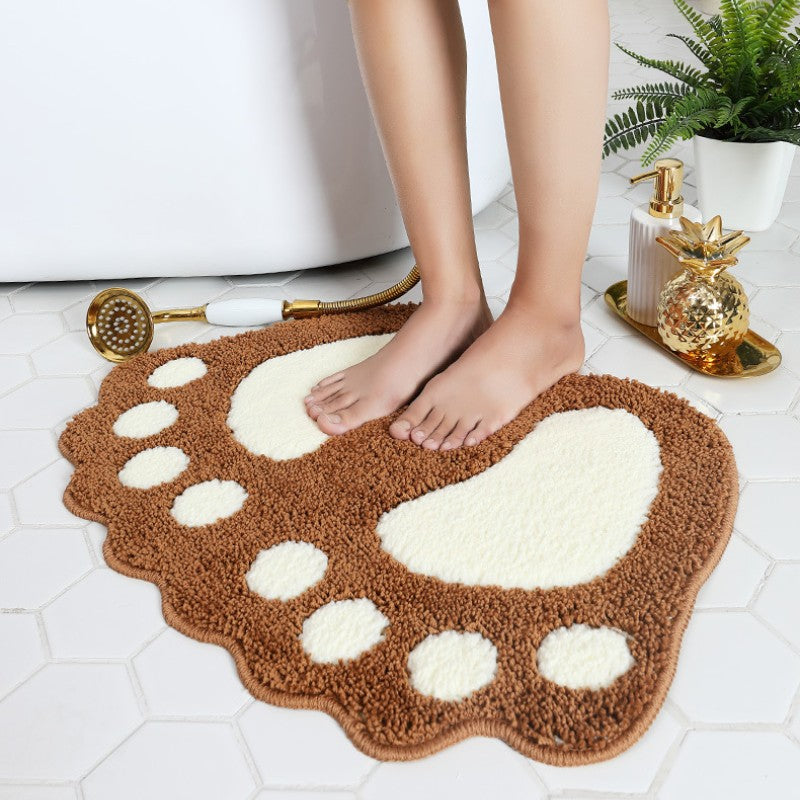 Feblilac Cute Feet Tufted Bath Mat