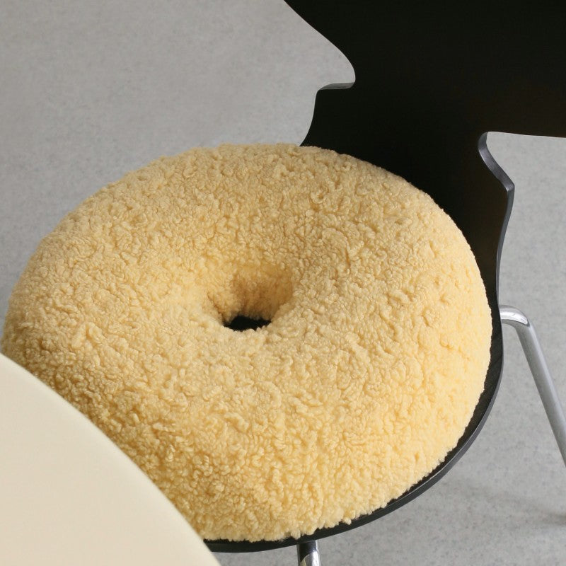 Feblilac Donut Teddy Velvet Memory Foam Cushion