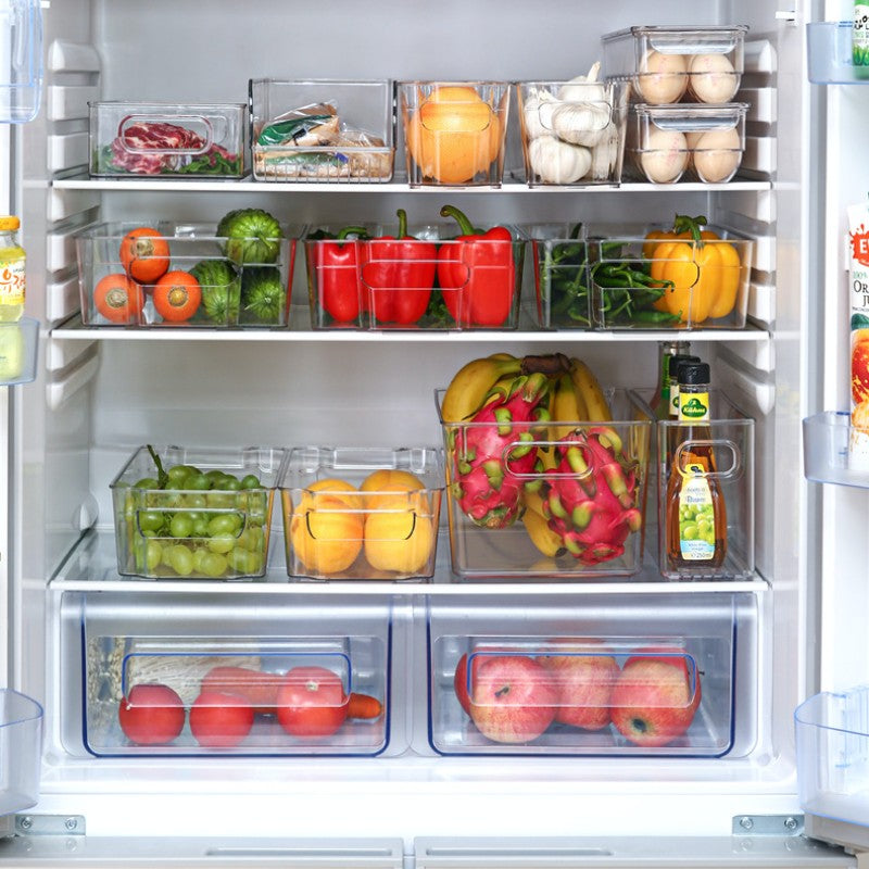 Feblilac Transparent Refrigerator Storage Box Kitchen Storage