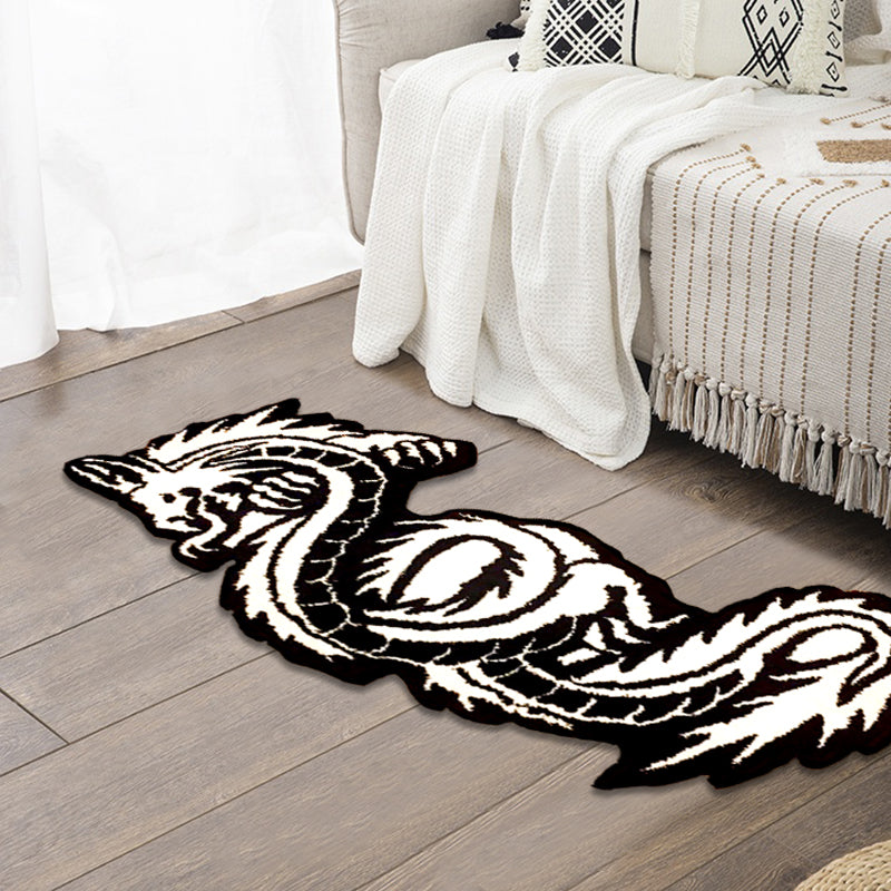 Feblilac Cute Black and White Dragon Tufted Bath Mat - view 2