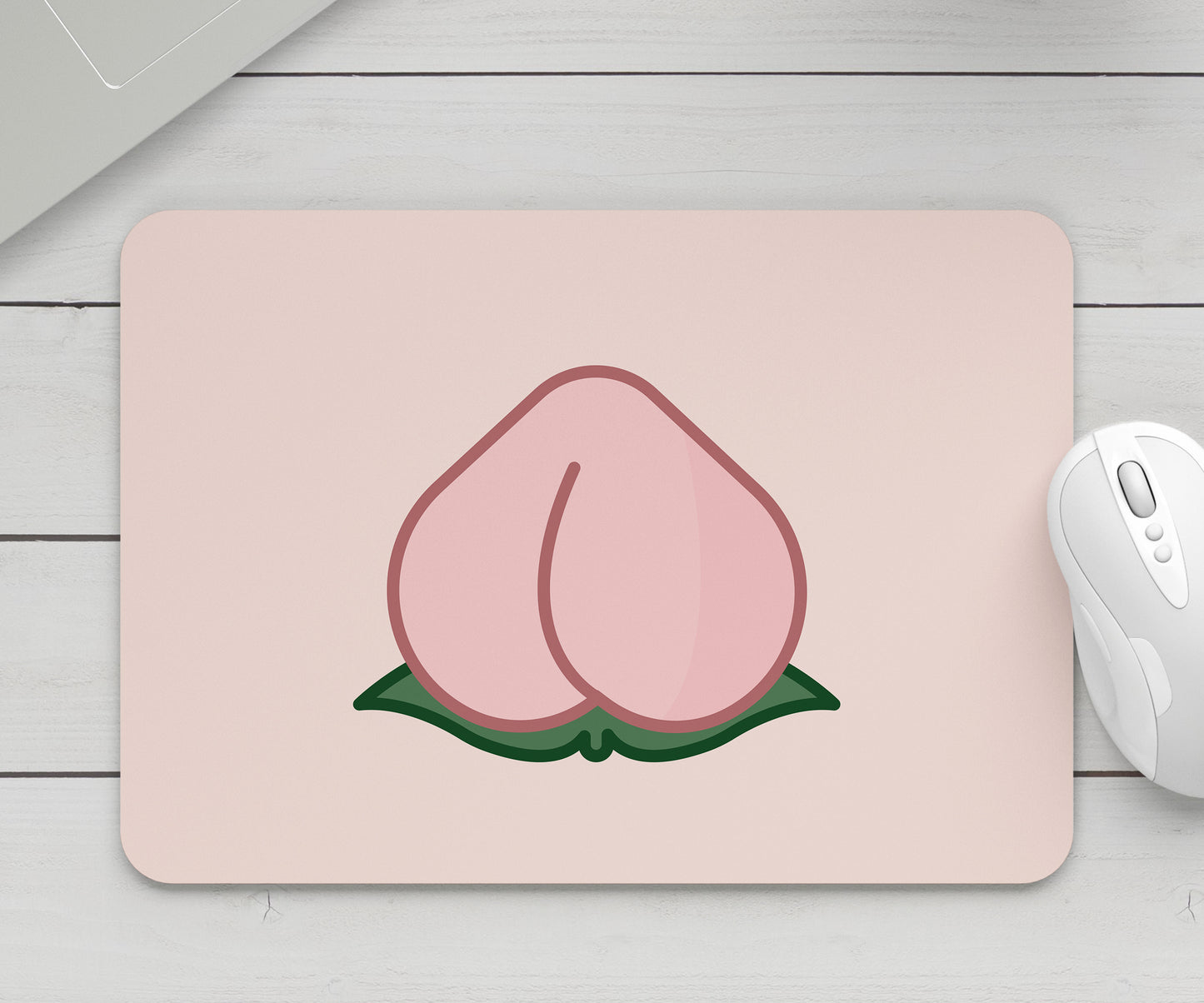 Feblilac Cute Peach Mouse Pad, Pink Desk Mat for Office & Study