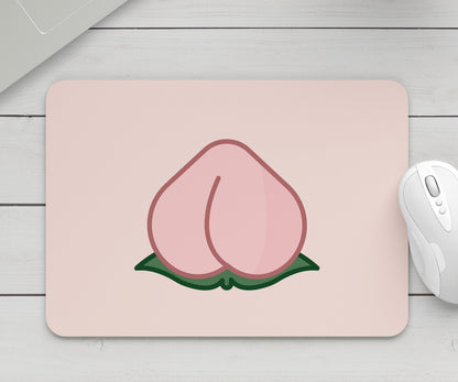 Feblilac Cute Peach Mouse Pad, Pink Desk Mat for Office & Study