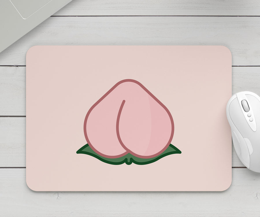 Feblilac Cute Peach Mouse Pad, Pink Desk Mat for Office & Study