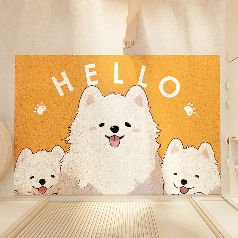 Feblilac Cute Samoyed Family PVC Coil Door Mat - view 2