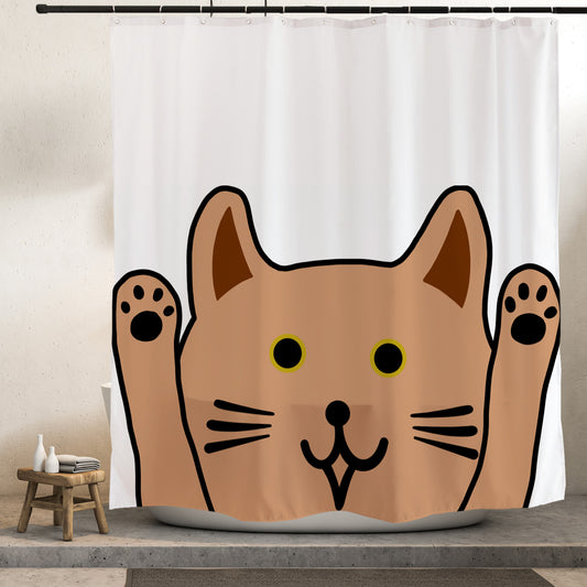 Feblilac Surrender Cute Cat Shower Curtain