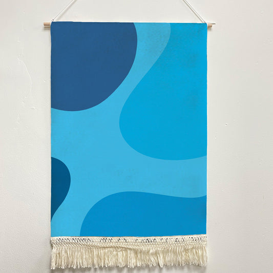 Feblilac Blue Wave Coast Handmade Macrame Hanging Wall Decor Art