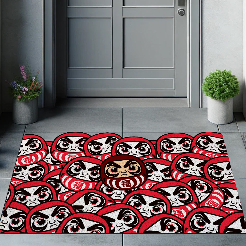 Feblilac Lots and Lots of Daruma PVC Coil Door Mat