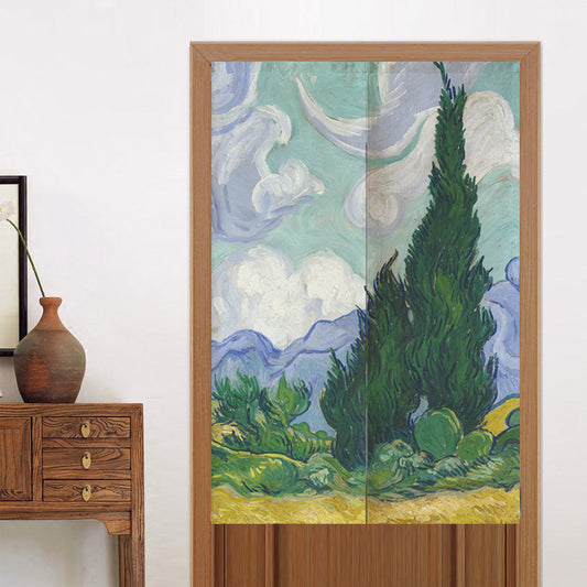 Feblilac Van Gogh's Fields Door Curtain