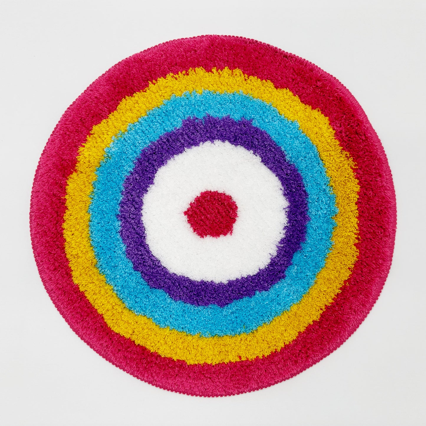 Feblilac Colorful Rings Tufted Bath Mat