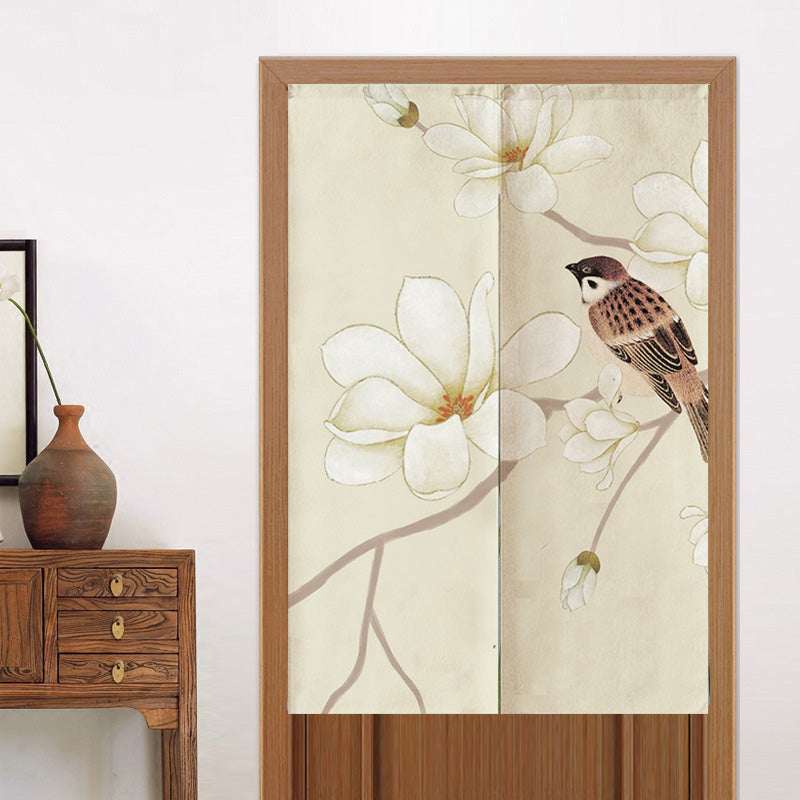 Feblilac Sparrow Magnolia Flower Door Curtain