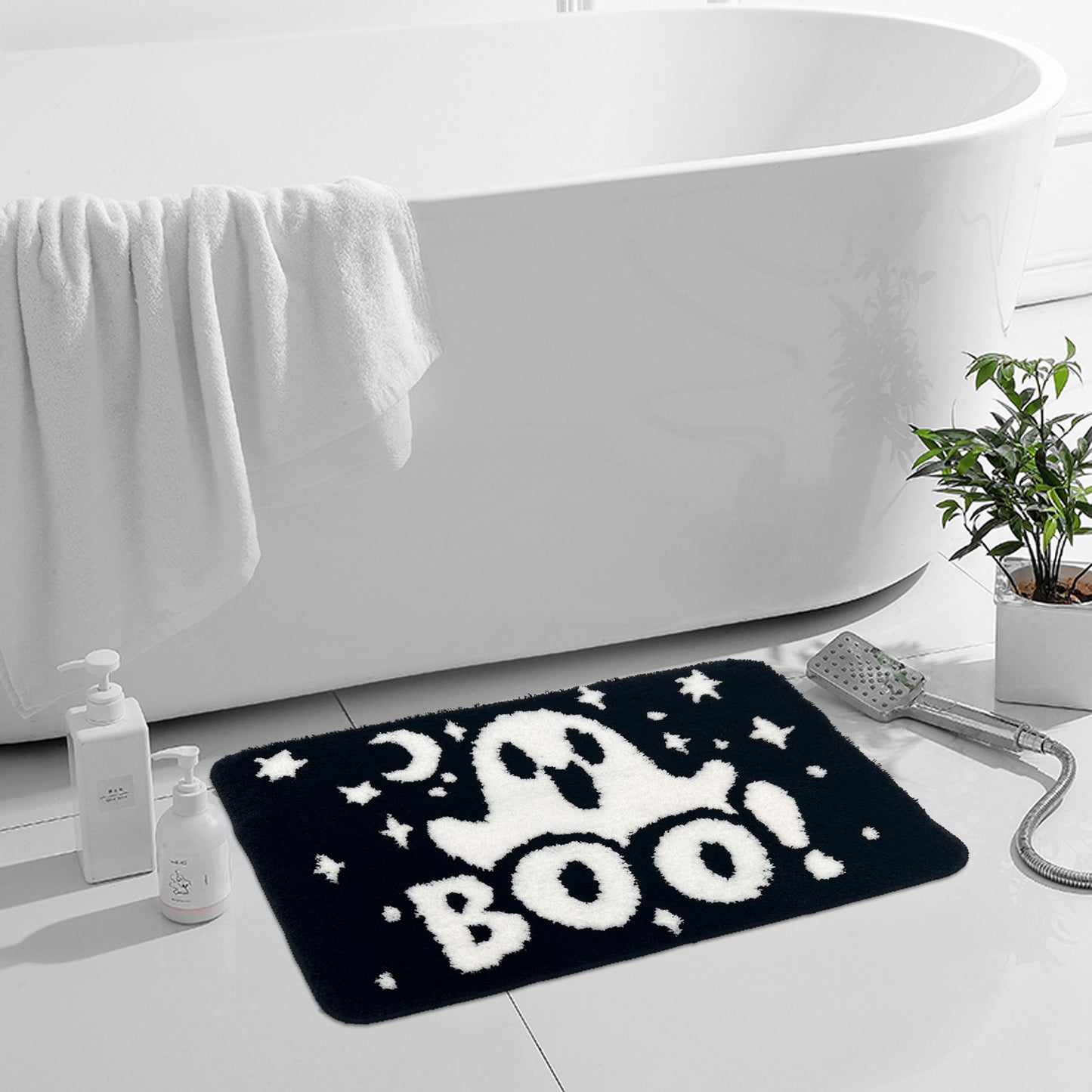 Feblilac Cute Ghost Tufted Bath Mat