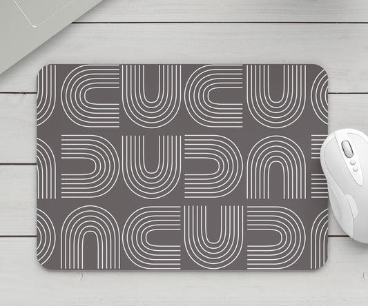 Feblilac Grey U Shaped Pattern Mouse Pad