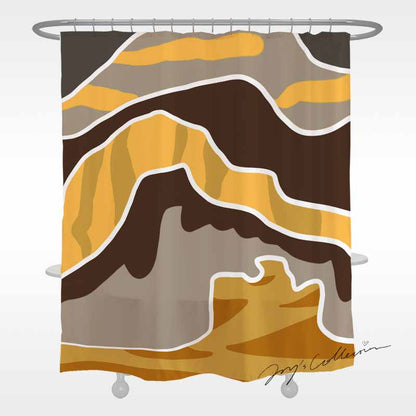 Feblilac Brown The Mountains Shower Curtain