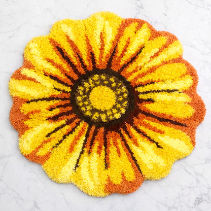 Feblilac Yellow Sunflower Rug, Flower Mat for Bedroom Bathroom Patio