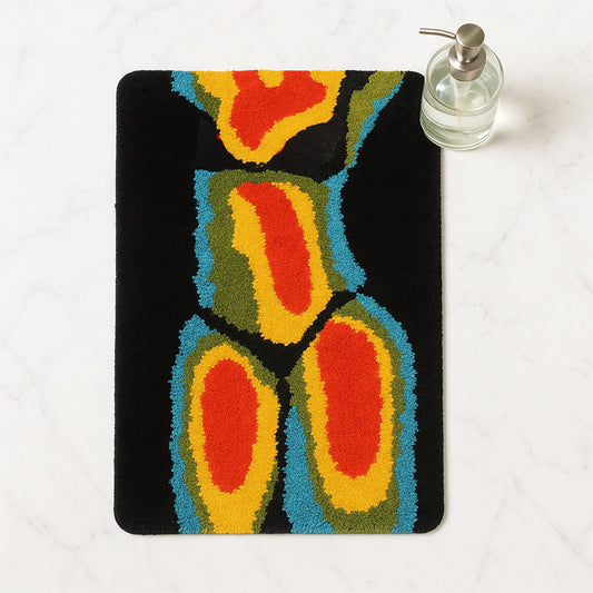 Feblilac Colorful Abstract Heatmap Tufted Rug – Bold Modern Art Floor Mat for Home Decor