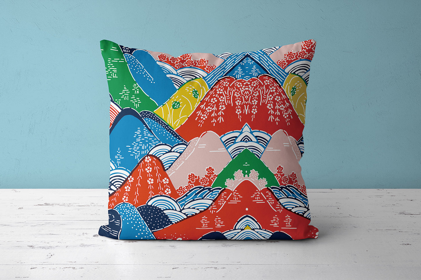 Feblilac Colorful Mountains Cushion Covers Throw Pillow Covers