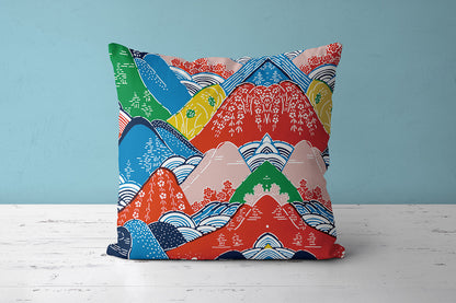 Feblilac Colorful Mountains Cushion Covers Throw Pillow Covers