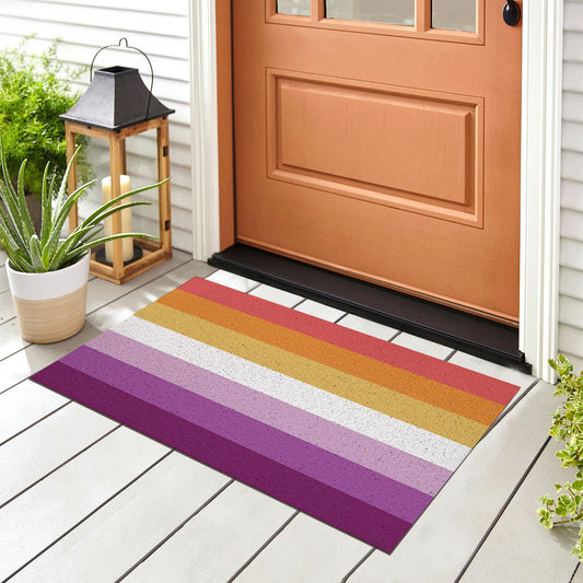 Feblilac Purple and Red LGBT Flag PVC Coil Door Mat